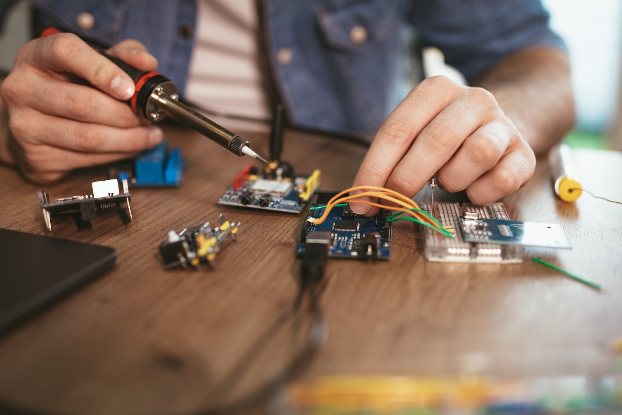 Soldering Electronic Circuit Board